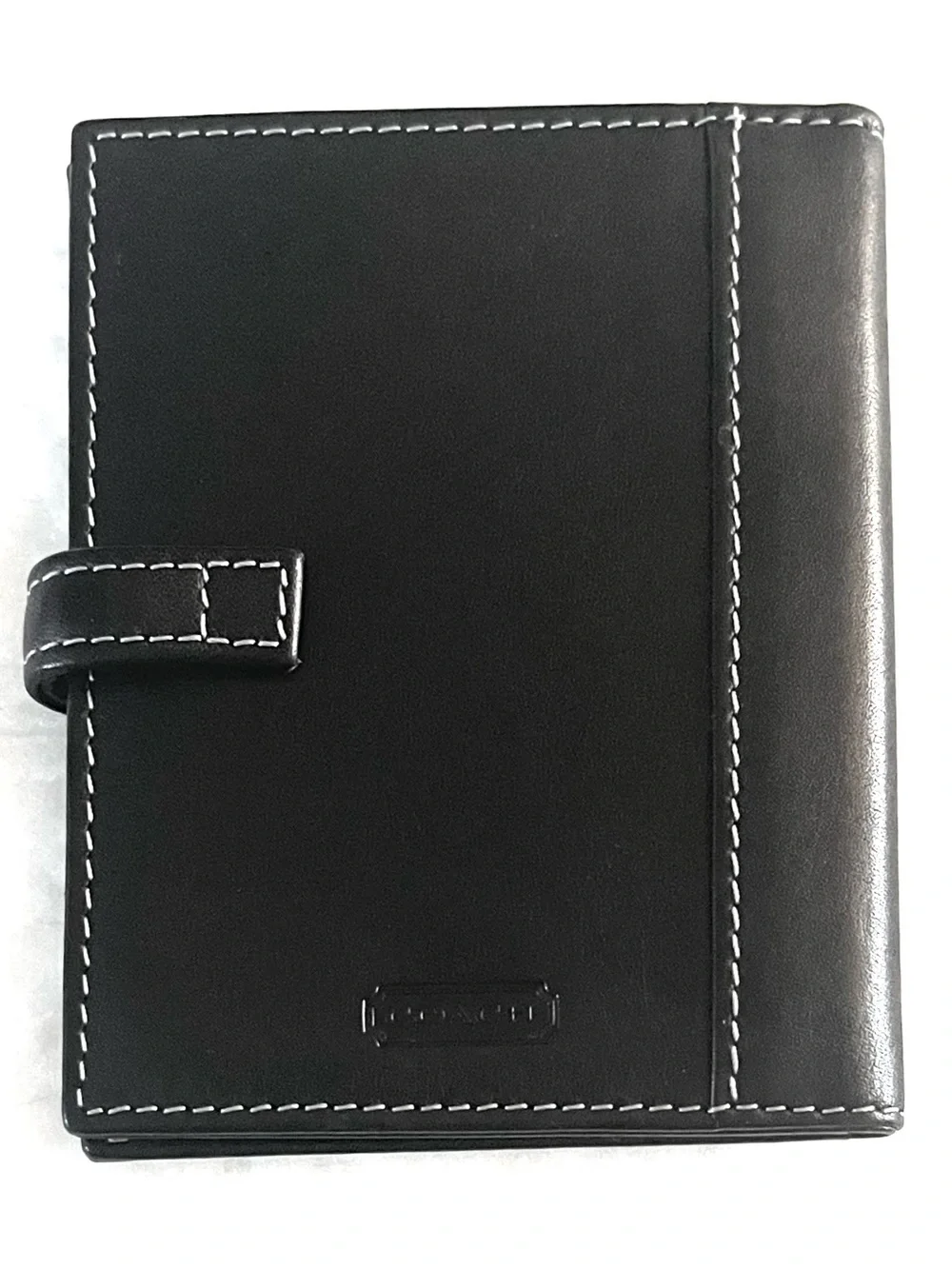 Vintage! Rare! Black Leather Coach Wallet - Card Holder with Contrast Stitching!